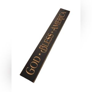 God Bless America Blue Wooden Sign